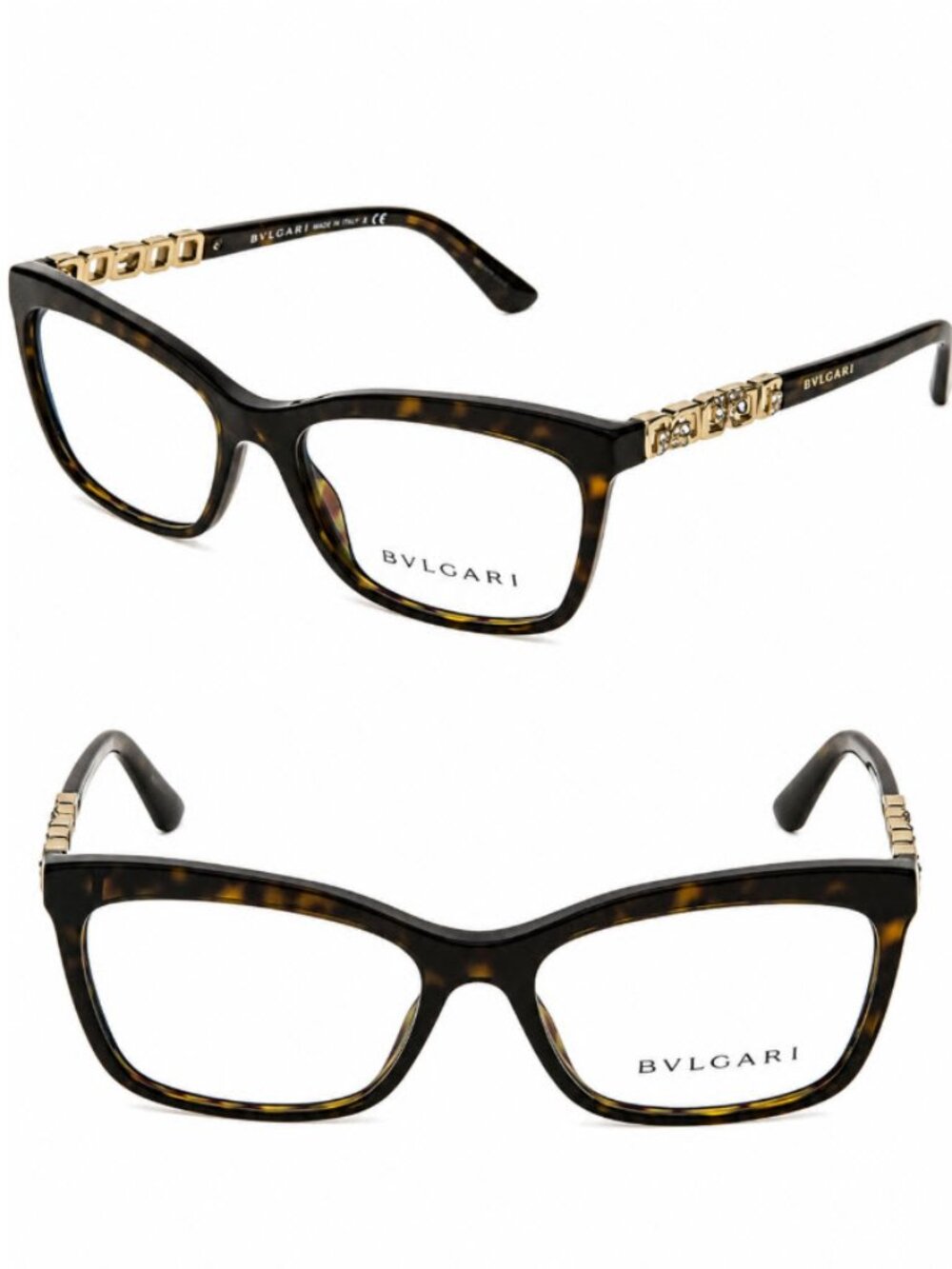 BVLGARI 4116B Catene Eyeglasses Brown Tortoise Gold 52-16-140 Italy